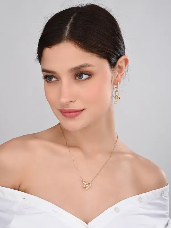 Gold-Toned_Link_Jewelry_Set_For_Women_/Girls
