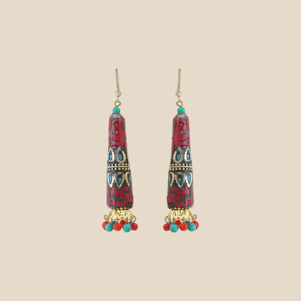 Multicolour_Boho_Style_Antique_Copper_Enamel_Jhumka_Earrings_For_Women