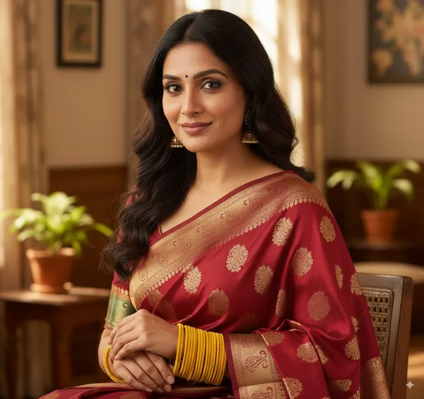 Radiant_Elegance:_Woman_in_Traditional_Saree_and_Vibrant_Yellow_Bangles