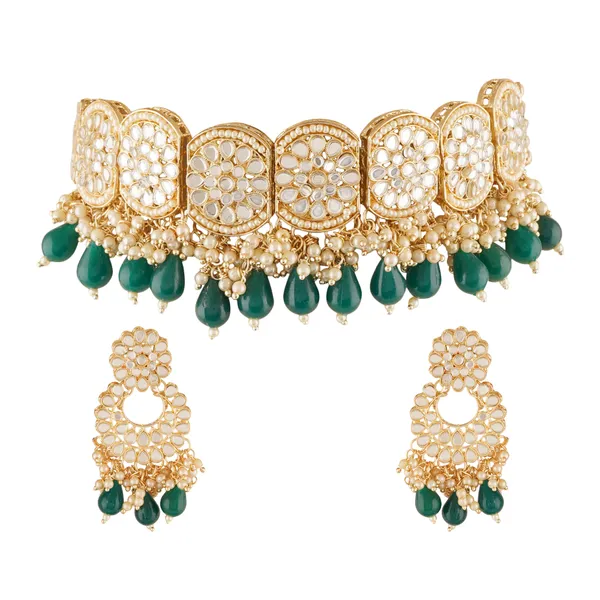 Statement_Ethnic_Necklace_Set_with_Faux_Emeralds_and_Pearls