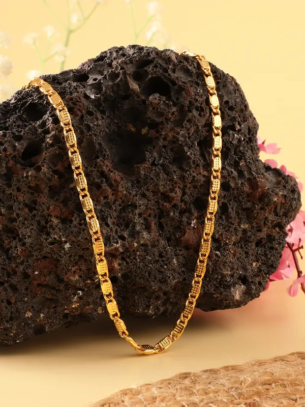 Stunning_Textured_Gold_Finish_Link_Chain_Necklace