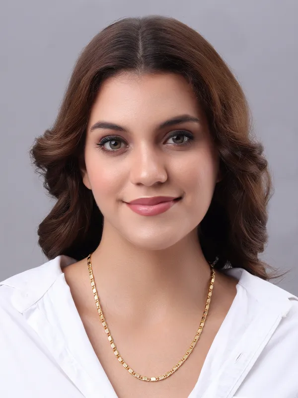 Stunning_Textured_Gold_Finish_Link_Chain_Necklace