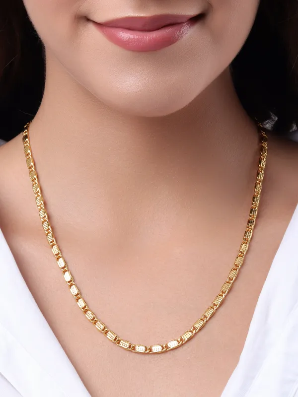 Stunning_Textured_Gold_Finish_Link_Chain_Necklace