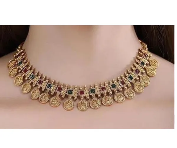 Traditional_Gold-Toned_Coin_Necklace_with_Jewel_Accents_&_Jhumka_Earring_Set