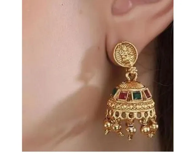 Traditional_Gold-Toned_Coin_Necklace_with_Jewel_Accents_&_Jhumka_Earring_Set