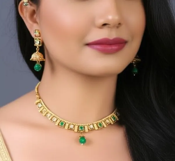 Traditional_Indian_Style_Gold_Plated_Necklace_Earrings_Set