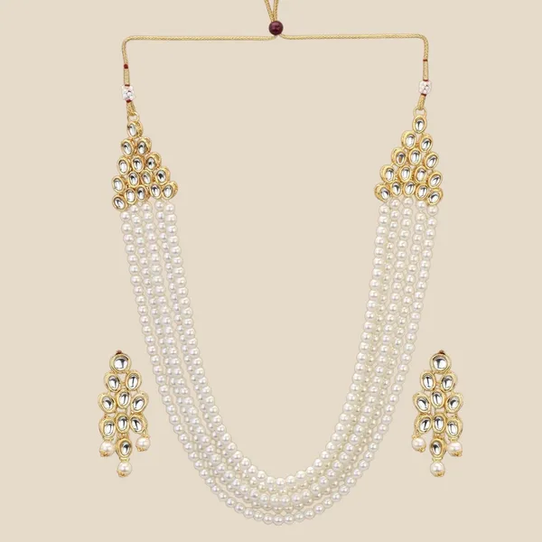 White_Indian_Alloy_Traditional_Gold_Kundan_Pearls_Necklace_With_Earrings_Set_For_Women