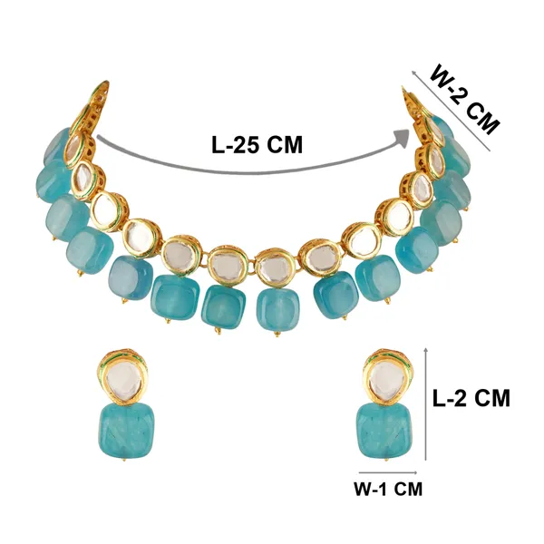 Gold_Plated_Traditional_Bridal_Choker_Necklace_&_Earrings_Set_Embellished_With_Kundan_&_Pearl_For_Women