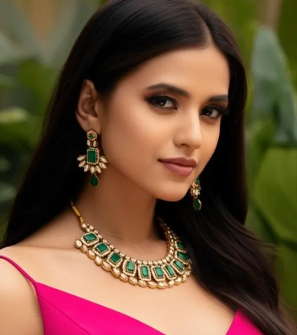 Versatile_Indian_Emerald_and_Crystal_Gold-Tone_Jewelry_Set