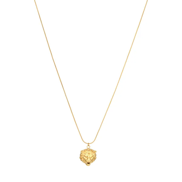 Bold_Gold_Lion_Head_Pendant_Necklace_on_Delicate_Chain