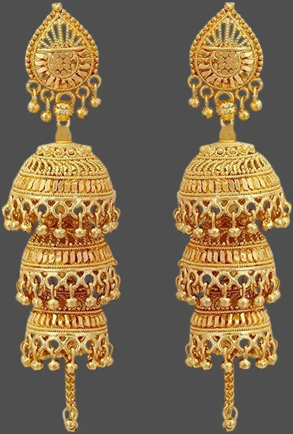 Gold_Plated_Traditional_3_Layers_Fashion_Jhumka_Earrings_For_Women