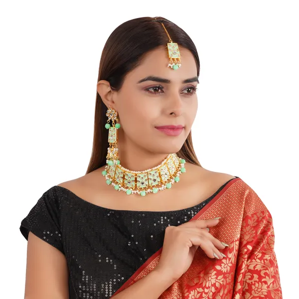 Gold_Plated_Traditional_Fashion_Jewelry_Designer_Necklace__Tikka_Set_For_Women