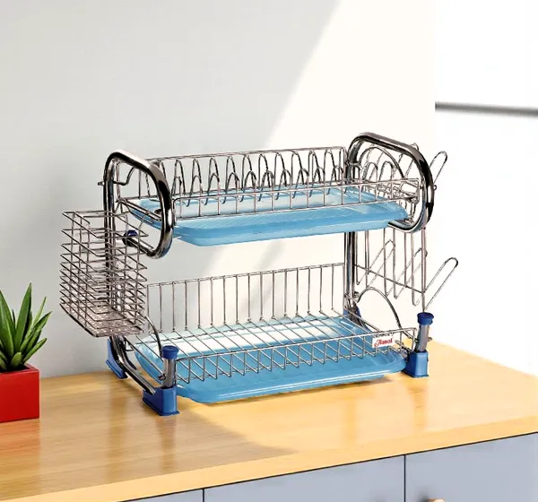 Amol®_2-Tier_Bartan_Stand_|_Stainless_Steel_Kitchen_Rack_with_Tumbler_&_Spoon_Holder_|_Vessels_Organizer_for_Dish_Drying_–_Pathra_Stand_|_Paatre_Thatti_|_Aduppu_Thatti_|_Saman_Rack_|_Wall_Mount_or_Platform_Use