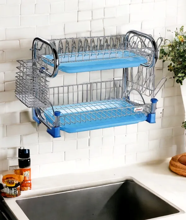 Amol®_2-Tier_Bartan_Stand_|_Stainless_Steel_Kitchen_Rack_with_Tumbler_&_Spoon_Holder_|_Vessels_Organizer_for_Dish_Drying_–_Pathra_Stand_|_Paatre_Thatti_|_Aduppu_Thatti_|_Saman_Rack_|_Wall_Mount_or_Platform_Use