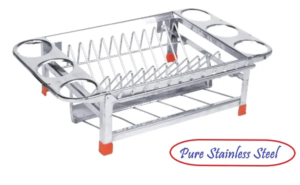Amol_Stainless_Kitchen_Rack_|_Dish_Rack_|_Drainer_Stand_|_Cup_Saucer_Stand_|_Glass_Holder_|_Small_Size(Stainless_Steel)_43.2D_X_27.9W_X_12.7H_Cm