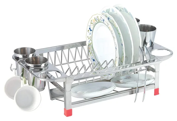 Amol_Stainless_Kitchen_Rack_|_Dish_Rack_|_Drainer_Stand_|_Cup_Saucer_Stand_|_Glass_Holder_|_Small_Size(Stainless_Steel)_43.2D_X_27.9W_X_12.7H_Cm