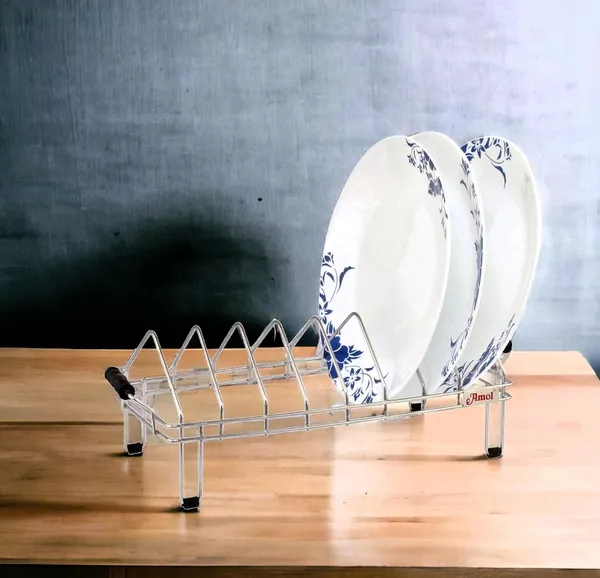 Dish_Holder_For_12_Plates_Stainless_Steel_Dish_Stand/Dish_Rack_15.5_X_6.5_X_6_Inch