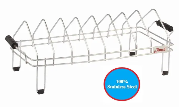 Dish_Holder_For_12_Plates_Stainless_Steel_Dish_Stand/Dish_Rack_15.5_X_6.5_X_6_Inch