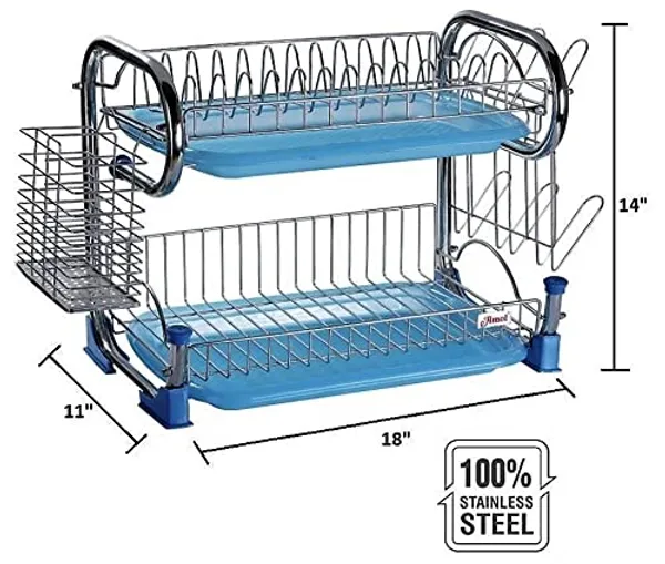 Amol®_2-Tier_Bartan_Stand_|_Stainless_Steel_Kitchen_Rack_with_Tumbler_&_Spoon_Holder_|_Vessels_Organizer_for_Dish_Drying_–_Pathra_Stand_|_Paatre_Thatti_|_Aduppu_Thatti_|_Saman_Rack_|_Wall_Mount_or_Platform_Use