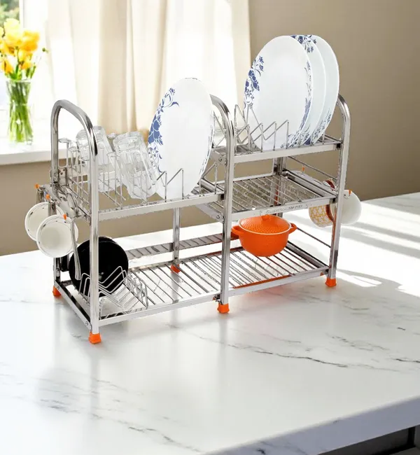 Amol®_Premium_Stainless_Steel_Kitchen_Rack_–_Multi-Purpose_Dish_Drainer,_Utensils_Organizer_with_9_Glass_Holder_|_Wall_Mount_&_Countertop_Rust_Resistant_Heavy_Duty_Stand_for_Modern_Kitchens