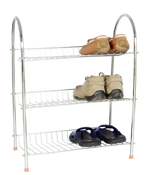 Stainless_Steel_Shoe_|_Boots_|_Sandals_|_Floor_Mounted_Shoe_Rack_25.4D_X_50.8W_X_63.5H_Cm