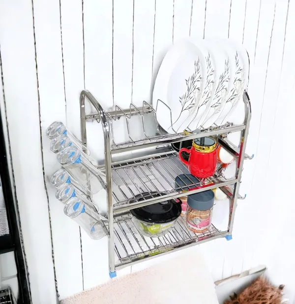 Pure_Stainless_Steel_Dish_|_Cutlery_|_Glass_Holder_|_Wallmount|_Plate_|_Organizer_Utensil_Kitchen_Rack_25.4D_X_45.7W_X_55.9H_Cm