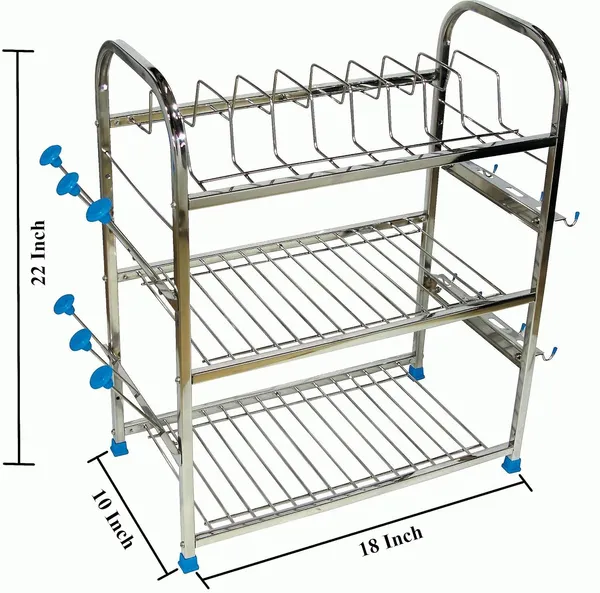 Pure_Stainless_Steel_Dish_|_Cutlery_|_Glass_Holder_|_Wallmount|_Plate_|_Organizer_Utensil_Kitchen_Rack_25.4D_X_45.7W_X_55.9H_Cm