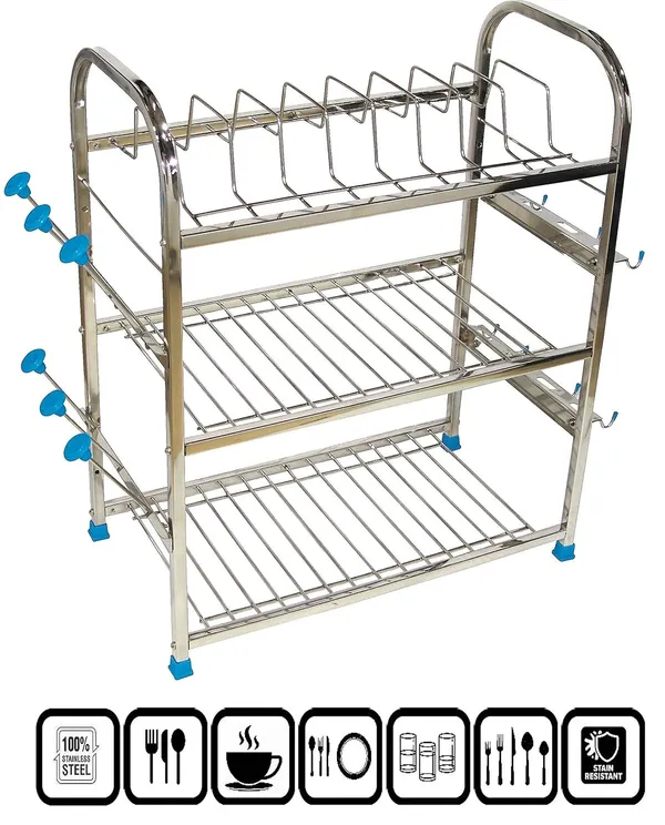 Pure_Stainless_Steel_Dish_|_Cutlery_|_Glass_Holder_|_Wallmount|_Plate_|_Organizer_Utensil_Kitchen_Rack_25.4D_X_45.7W_X_55.9H_Cm