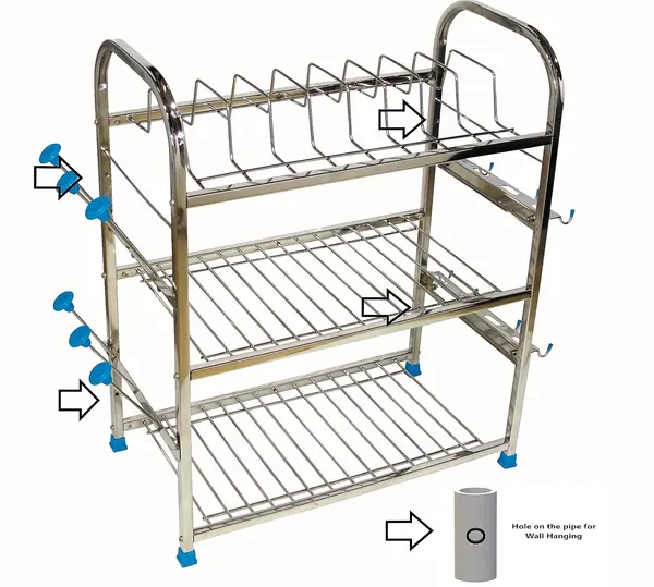 Pure_Stainless_Steel_Dish_|_Cutlery_|_Glass_Holder_|_Wallmount|_Plate_|_Organizer_Utensil_Kitchen_Rack_25.4D_X_45.7W_X_55.9H_Cm