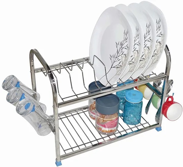 Pure_Stainless_Steel_Dish_|_Plate_|_Cutlery_|_Glasses_|_Wallmount|_Plate_|_Organizer_Utensil_Kitchen_Rack_25.4D_X_45.7W_X_38.1H_Cm