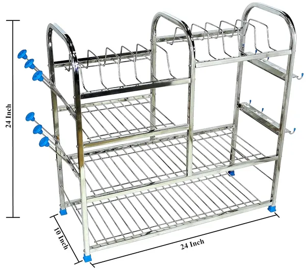 Pure_Stainless_Steel_Dish_|_Cutlery_|_Glasses_|_Wall_mount|_Plate_|_Organizer_Utensil_Kitchen_Rack_25.4D_X_61W_X_61H_Cm