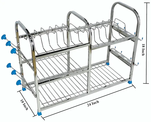 Pure_Stainless_Steel_Dish_|_Cutlery_|_Glasses_|_Wall_mount|_Crookery_|_Organizer_Utensil_Kitchen_Rack_25.4D_X_61W_X_45.7H_Cm