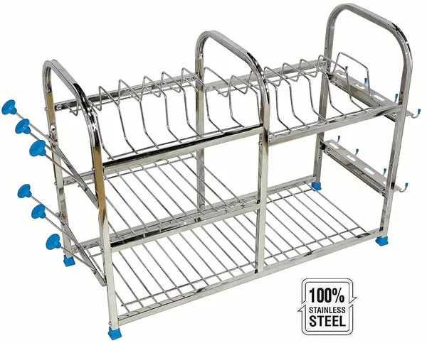 Pure_Stainless_Steel_Dish_|_Cutlery_|_Glasses_|_Wall_mount|_Crookery_|_Organizer_Utensil_Kitchen_Rack_25.4D_X_61W_X_45.7H_Cm