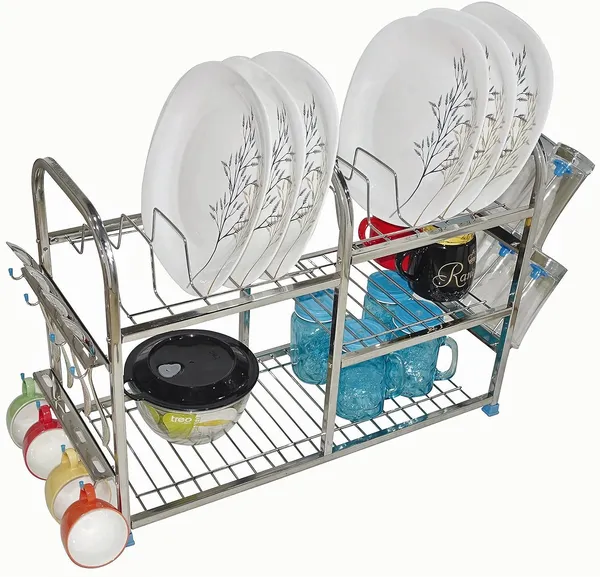 Pure_Stainless_Steel_Dish_|_Cutlery_|_Glasses_|_Wall_mount|_Crookery_|_Organizer_Utensil_Kitchen_Rack_25.4D_X_61W_X_45.7H_Cm