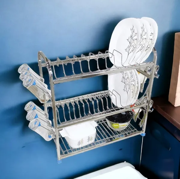 Pure_Stainless_Steel_Dish_|_Cutlery_|_Glasses_|_Wall_mount|_Plate_|_Utensil_Organizer_Kitchen_Stand_25.4D_X_61W_X_63.5H_Cm