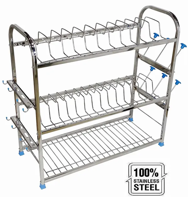 Pure_Stainless_Steel_Dish_|_Cutlery_|_Glasses_|_Wall_mount|_Plate_|_Utensil_Organizer_Kitchen_Stand_25.4D_X_61W_X_63.5H_Cm