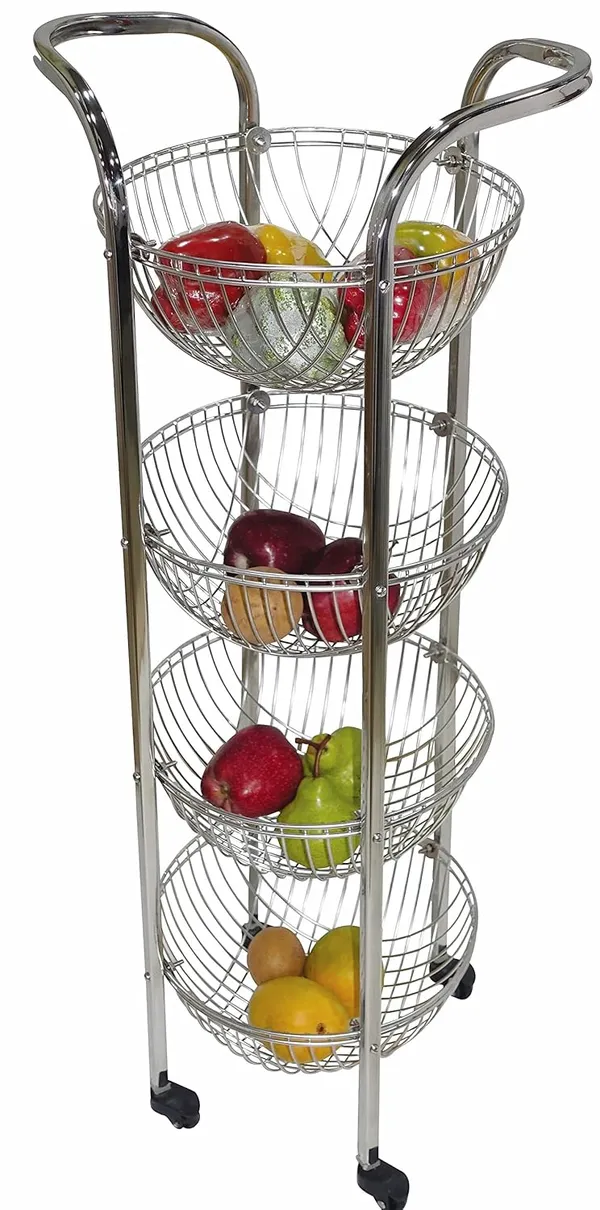 Amol®_Premium_Stainless_Steel_4-Basket_Kitchen_Trolley_–_Multipurpose_Storage_Rack_with_Heavy-Duty_Wheels_for_Vegetables,_Fruits_&_Kitchen_Essentials