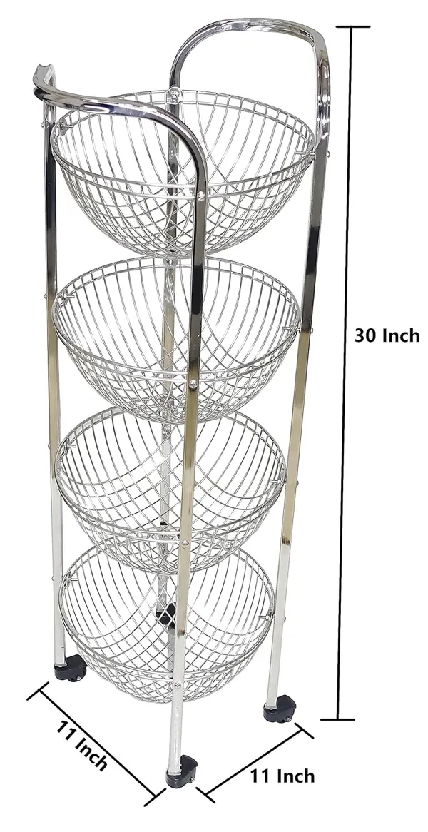 Amol®_Premium_Stainless_Steel_4-Basket_Kitchen_Trolley_–_Multipurpose_Storage_Rack_with_Heavy-Duty_Wheels_for_Vegetables,_Fruits_&_Kitchen_Essentials