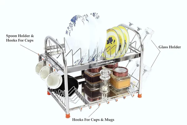 Amol®_Stainless_Steel_Dish_Rack_15_x_18_x_11_in_—_Kitchen_Stand_&_Organizer_Rack_|_Plate,_Cutlery_&_Utensil_Holder