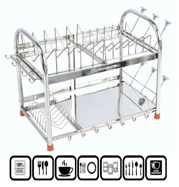 Amol®_Stainless_Steel_Dish_Rack_15_x_18_x_11_in_—_Kitchen_Stand_&_Organizer_Rack_|_Plate,_Cutlery_&_Utensil_Holder