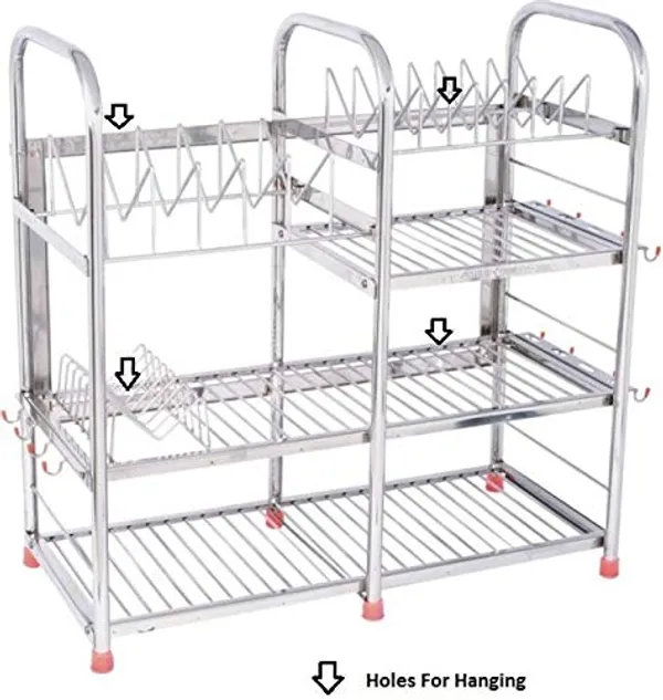 Stainless_Kitchen_Rack_(24_*_24_*_11_Utensils_Rack_Modern_6_Glass_Table_Top/Wall_Mounting_With_Spoon_Holder)