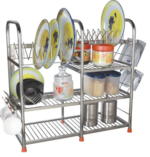 Stainless_Kitchen_Rack_(24_*_24_*_11_Utensils_Rack_Modern_6_Glass_Table_Top/Wall_Mounting_With_Spoon_Holder)