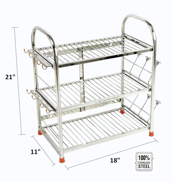 Stainless_Steel_Kitchen_Stand_For_Utensils_Rack_|_Vessels_Organizer_|_Containers_Stand_|_Glasses_Hanger_|_Wall_Mount_&_Table_Top_3_Layer_21_X_18_Inch_Kitchen_Rack_Medium_Size