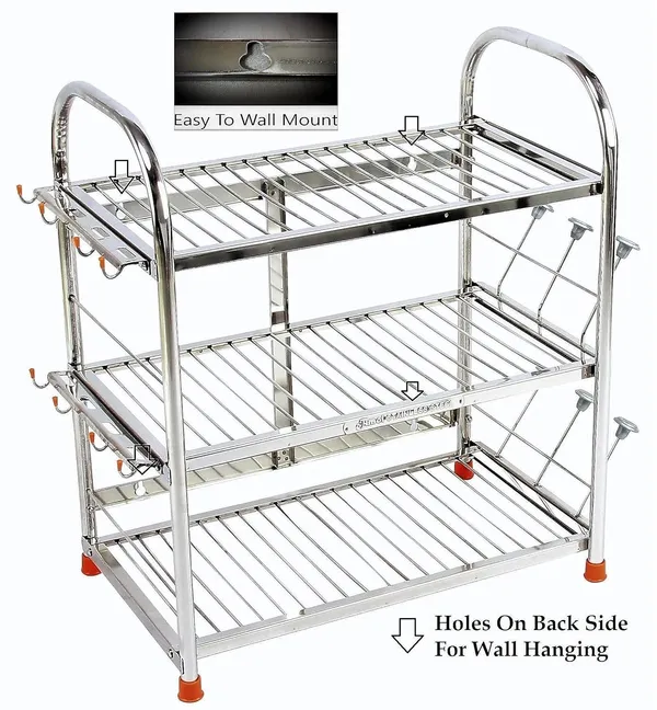 Stainless_Steel_Kitchen_Stand_For_Utensils_Rack_|_Vessels_Organizer_|_Containers_Stand_|_Glasses_Hanger_|_Wall_Mount_&_Table_Top_3_Layer_21_X_18_Inch_Kitchen_Rack_Medium_Size