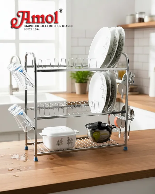 Pure_Stainless_Steel_Dish_|_Cutlery_|_Glasses_|_Wall_mount|_Plate_|_Utensil_Organizer_Kitchen_Stand_25.4D_X_61W_X_63.5H_Cm