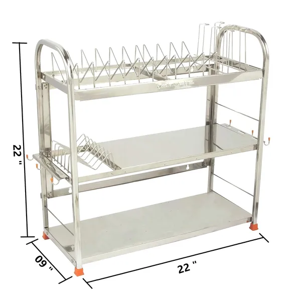 Stainless_Steel_Dish_Rack/Utensils_Stand/Vessels_Rack/Bartan_Stand/Crockery_Rack/Kitchen_Organizer_22.9D_X_55.9W_X_55.9H_Cm
