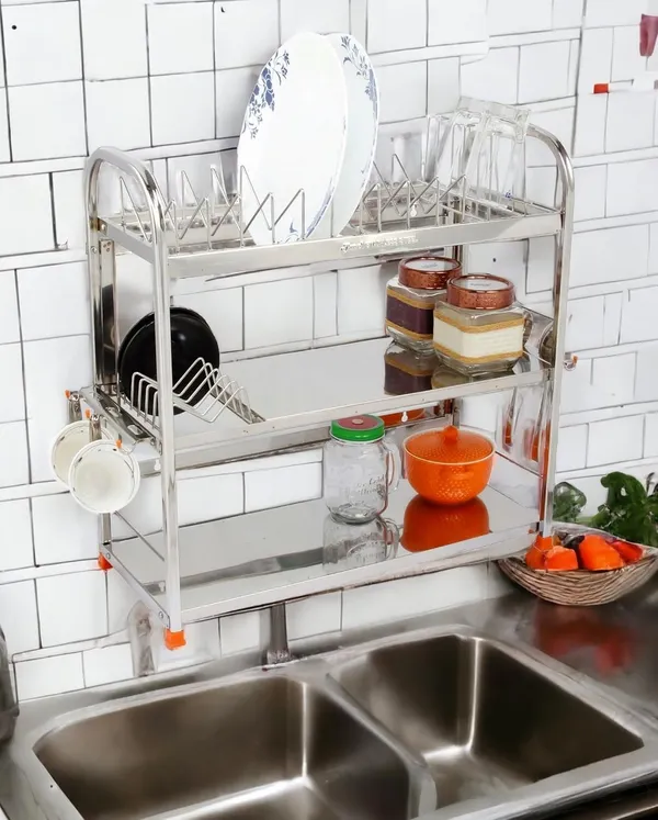 Stainless_Steel_Dish_Rack/Utensils_Stand/Vessels_Rack/Bartan_Stand/Crockery_Rack/Kitchen_Organizer_22.9D_X_55.9W_X_55.9H_Cm