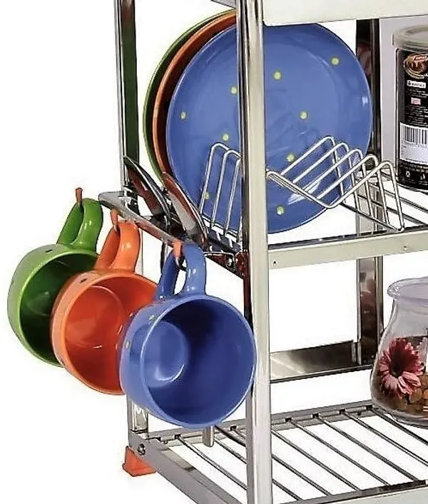 Amol®_Premium_Stainless_Steel_Kitchen_Rack_–_Multi-Purpose_Utensils_Organizer,_Dish_Drainer_with_Plate_&_Cup_Holder_|_Rust_Resistant_Wall_Mount_&_Countertop_Space_Saving_Stand_for_Indian_Kitchens