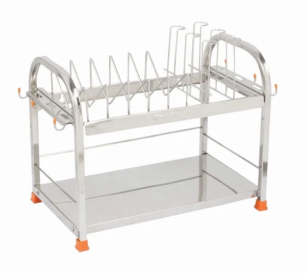Stainless_Steel_Dish/Glass/Crockery/Cutlery/Wall_Mount/Vessel_Stand/Kitchen_Organizer_22.9D_X_38.1W_X_30.5H_Cm