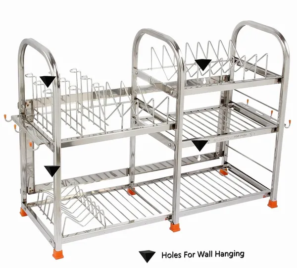 Amol®_Premium_Stainless_Steel_Kitchen_Rack_–_Multi-Purpose_Dish_Drainer,_Utensils_Organizer_with_9_Glass_Holder_|_Wall_Mount_&_Countertop_Rust_Resistant_Heavy_Duty_Stand_for_Modern_Kitchens